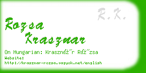 rozsa krasznar business card